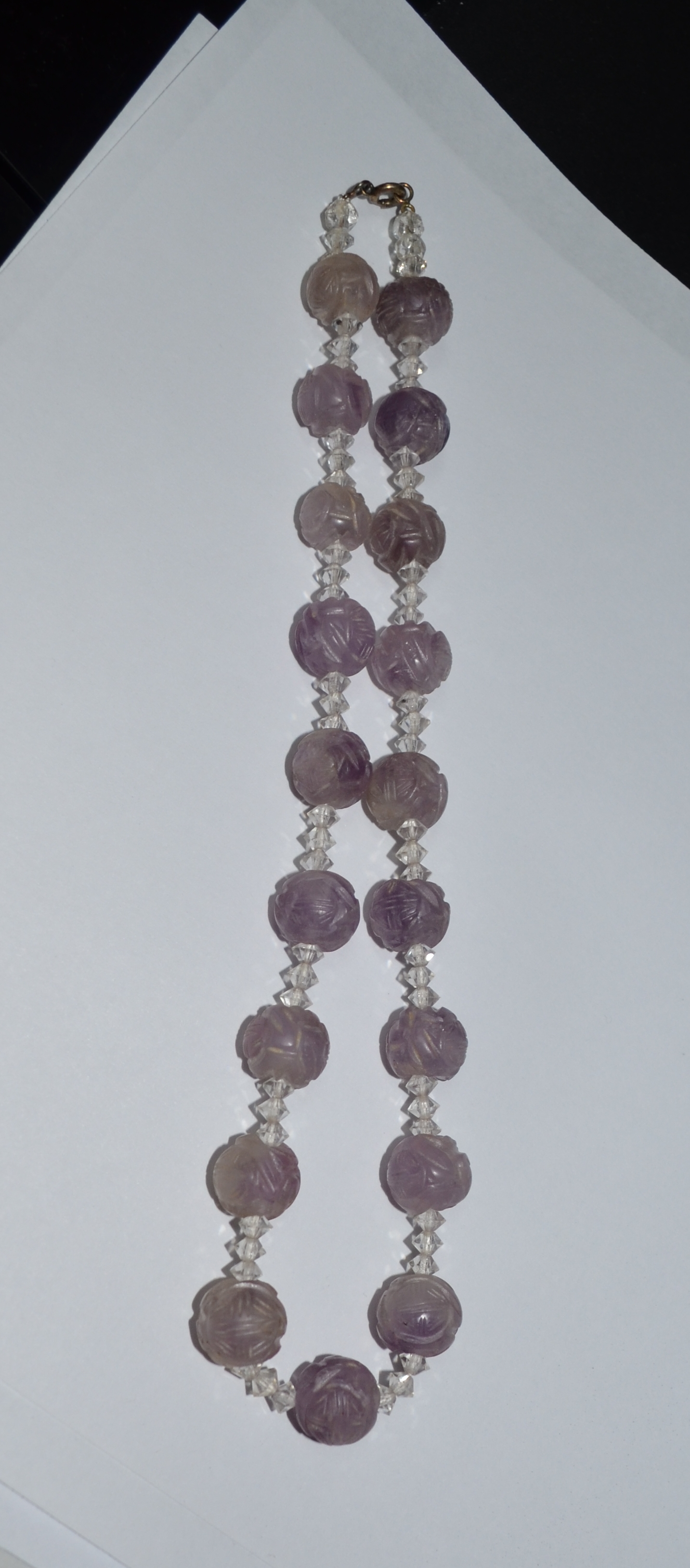 CHINESE CARVED AMETHYST ANTIQUE NECKLACE